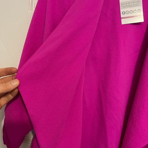 MOA Collection bright pink open front blazer S - Picture 3 of 8